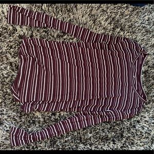 American eagle. Size XS. Maroon and white striped long sleeve shirt.